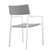 Outdoor Dining Chair Raleigh Stackable Outdoor Patio Aluminum Dining Armchair White Gray -Free Shipping at Bohemian Home Decor