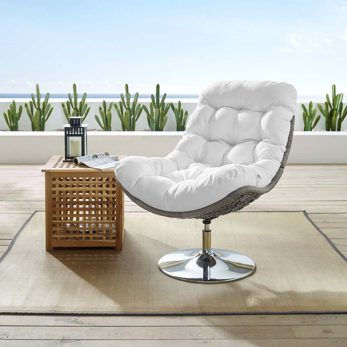 Brighton Wicker Rattan Outdoor Patio Swivel Lounge Chair | Bohemian Home Decor