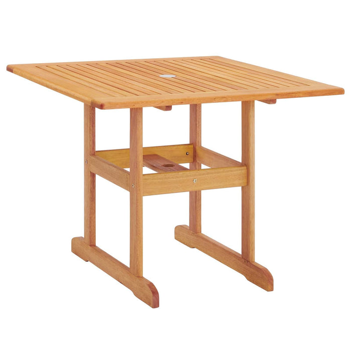 Hatteras 36" Square Outdoor Patio Eucalyptus Wood Dining Table | Bohemian Home Decor