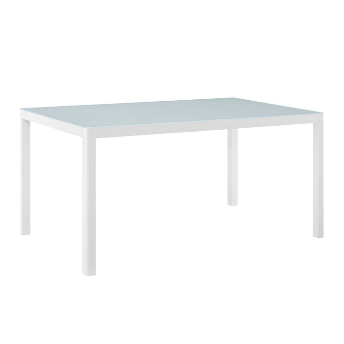 Raleigh 59" Outdoor Patio Aluminum Dining Table | Bohemian Home Decor