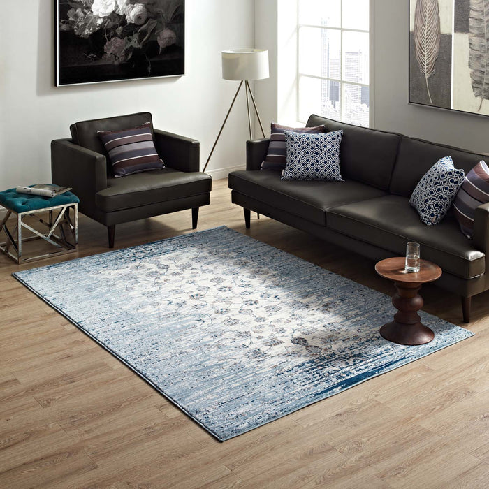 Chiara Distressed Floral Lattice Contemporary Area Rug | Bohemian Home Decor