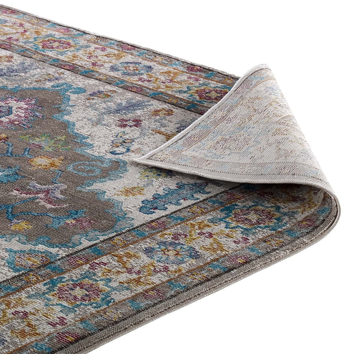 Rugs Success Anisah Distressed Floral Persian Medallion Area Rug -Free Shipping at Bohemian Home Decor