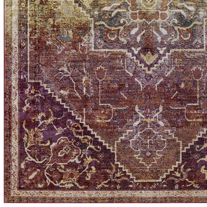 Rugs Success Kaede Transitional Distressed Vintage Floral Persian Medallion Area Rug -Free Shipping at Bohemian Home Decor