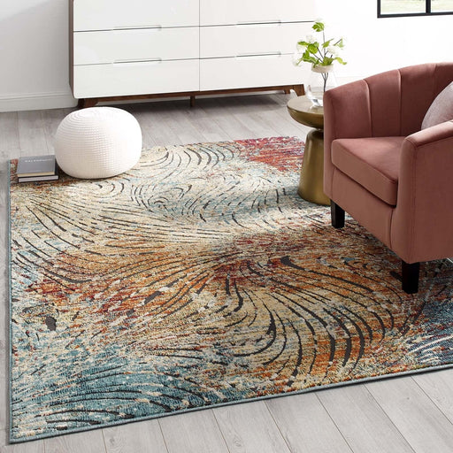 Tribute Ember Contemporary Modern Vintage Mosaic Area Rug