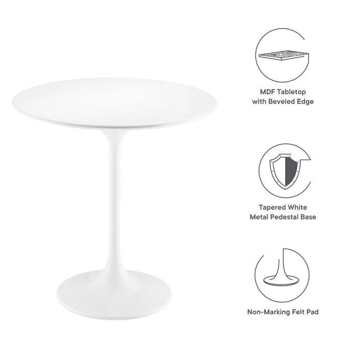 Side Table Lippa 20" Round Side Table II White White -Free Shipping by Bohemian Home Decor