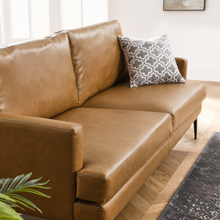 Sofa Evermore Vegan Leather Sofa Tan -Free Shipping at Bohemian Home Decor