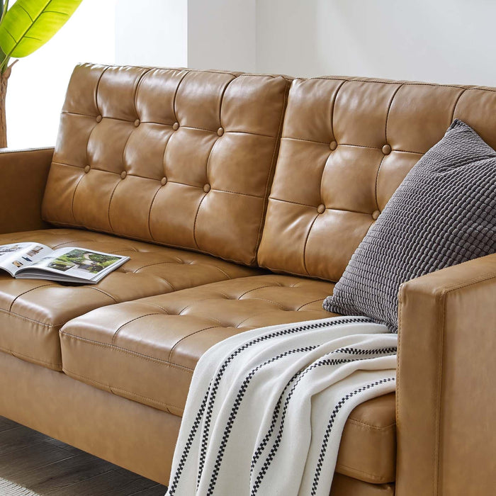 Exalt Tufted Vegan Leather Sofa | Bohemian Home Decor