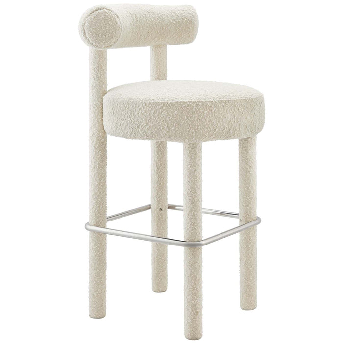 Toulouse Boucle Fabric Bar Stool | Bohemian Home Decor