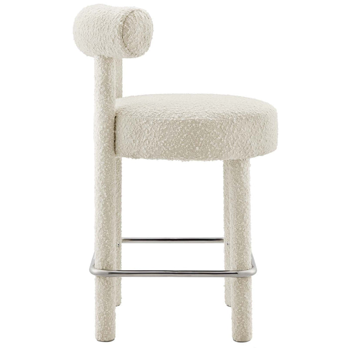 Toulouse Boucle Fabric Counter Stool | Bohemian Home Decor
