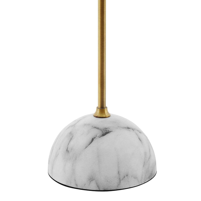 Salient Brass and Faux White Marble Table Lamp | Bohemian Home Decor