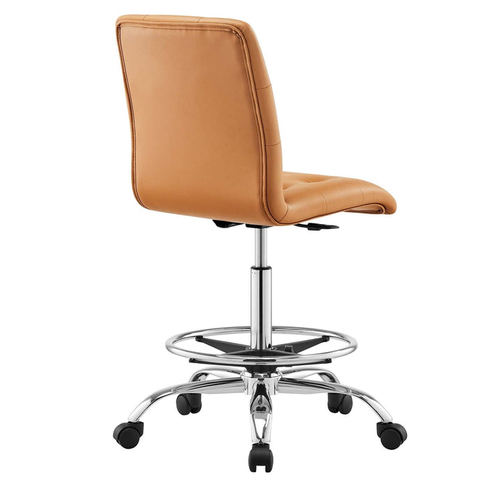 Prim Armless Vegan Leather Drafting Chair