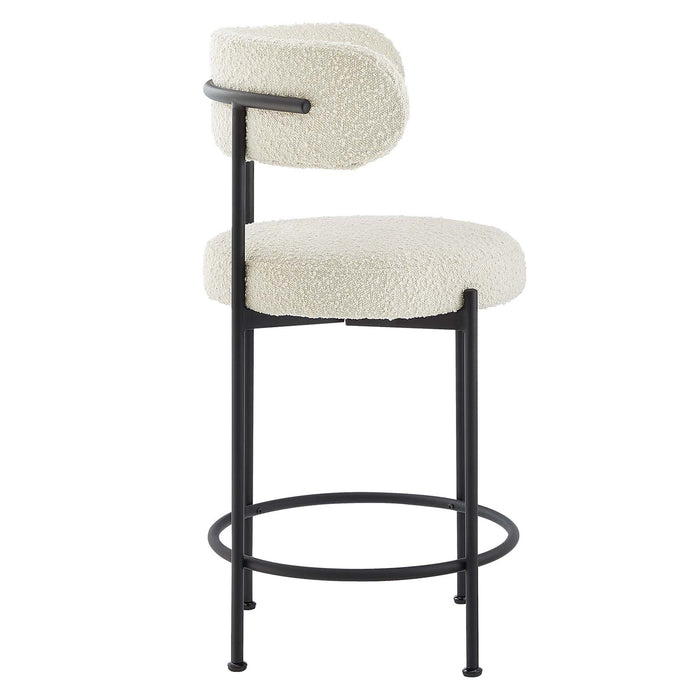 Albie Boucle Fabric Counter Stools - Set of 2