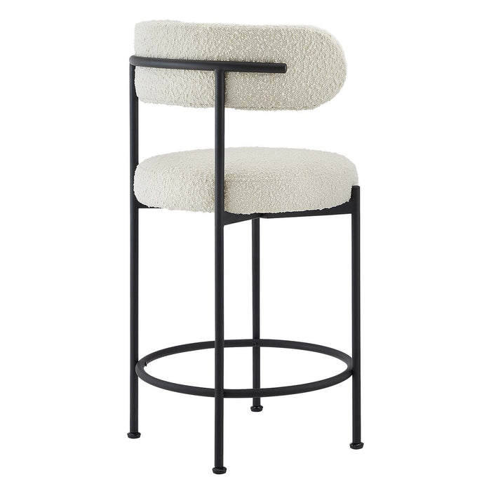 Albie Boucle Fabric Counter Stools - Set of 2