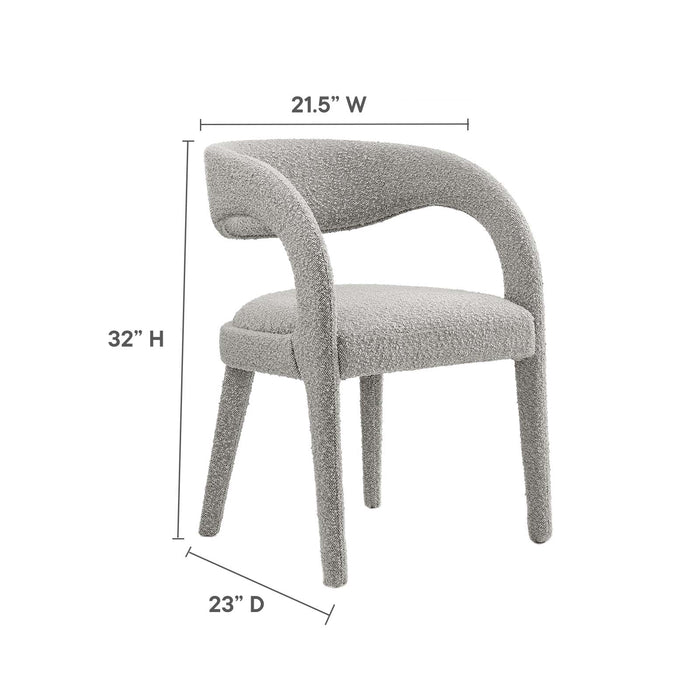 Pinnacle Boucle Upholstered Dining Chair Set of Two