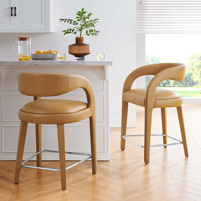 Pinnacle Vegan Leather Counter Stool Set of Two