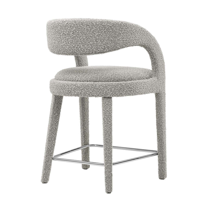 Pinnacle Boucle Upholstered Counter Stool Set of Two