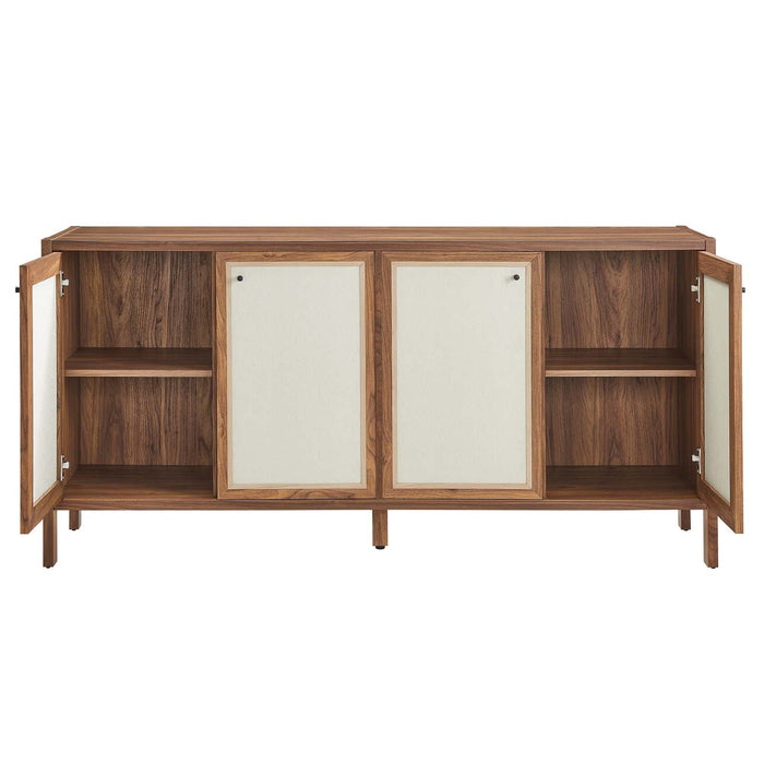 Capri 65" Wood Grain Sideboard Storage Cabinet