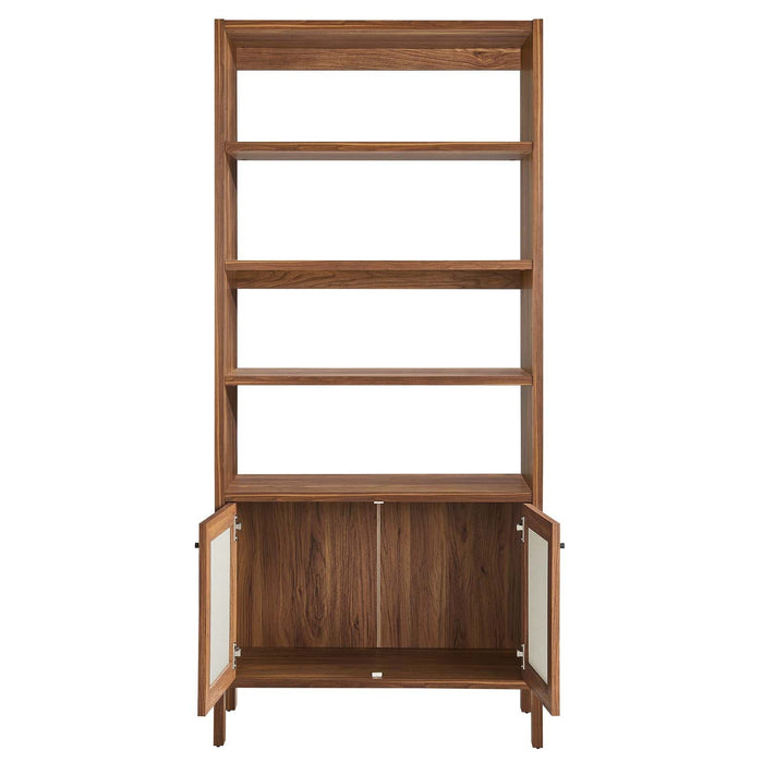 Capri 4-Shelf Wood Grain Bookcase