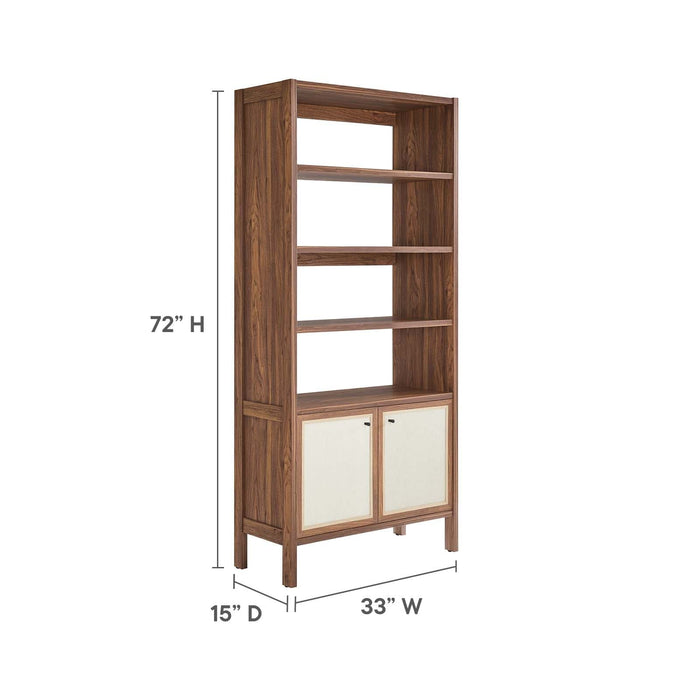 Capri 4-Shelf Wood Grain Bookcase