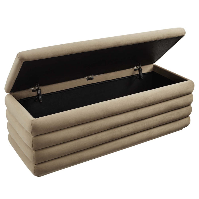 Mezzo Upholstered Performance Velvet Storage Bench