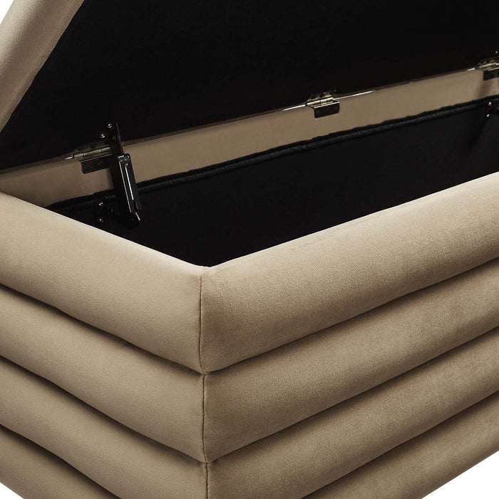 Mezzo Upholstered Performance Velvet Storage Bench