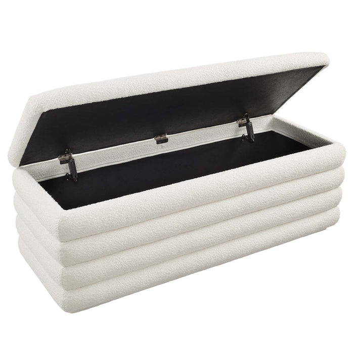 Mezzo Boucle Upholstered Storage Bench