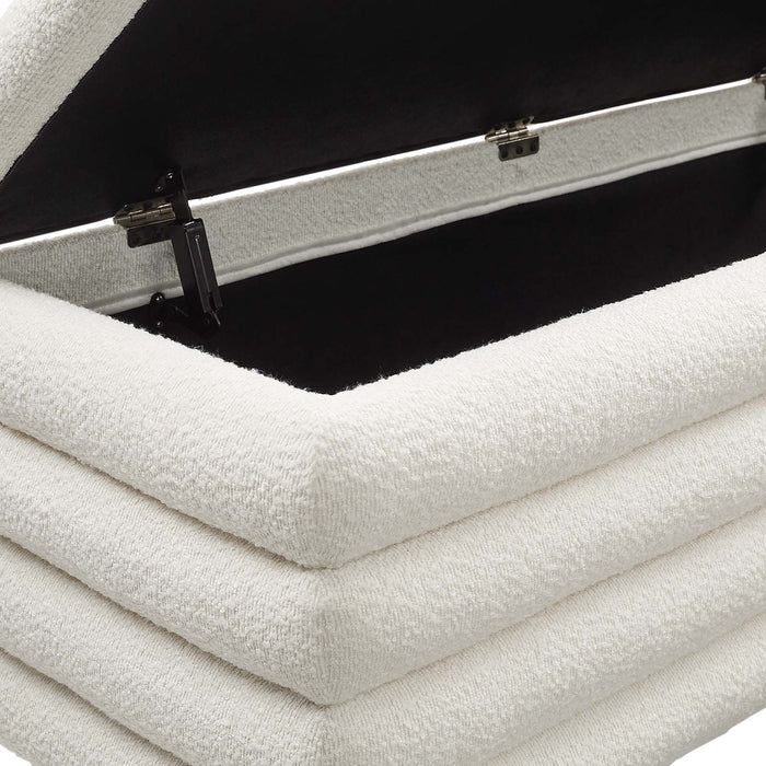 Mezzo Boucle Upholstered Storage Bench