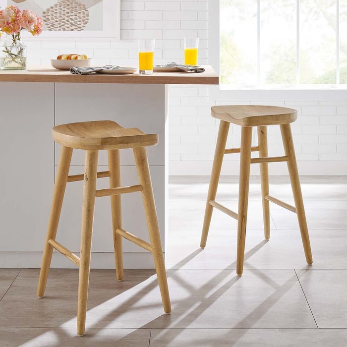 Saville Backless Wood Counter Stools - Set of 2