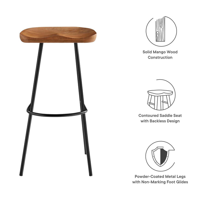 Concord Backless Wood Bar Stools - Set of 2
