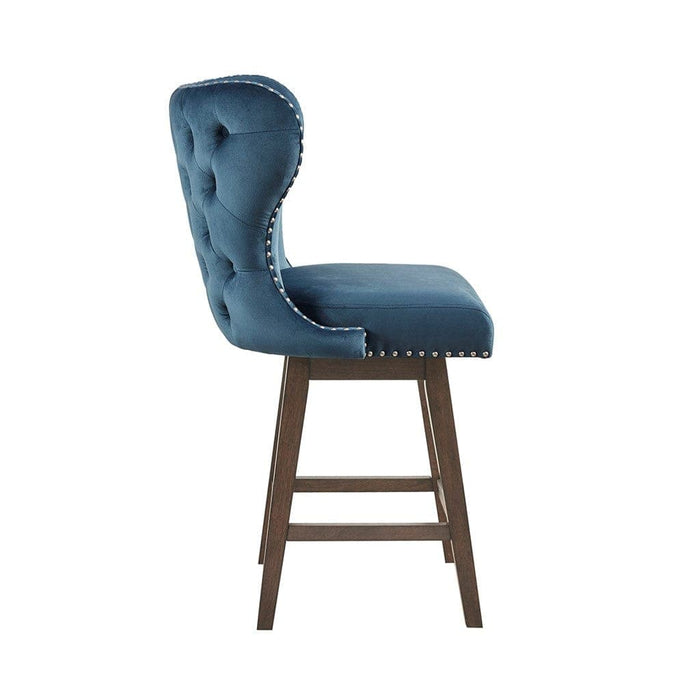 Hancock High Wingback Button Tufted Upholstered 27" Swivel Counter Stool with Nailhead Accent | Bohemian Home Decor