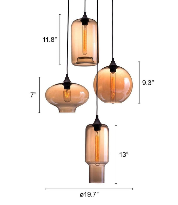 Lambie Ceiling Lamp Rust & Amber | Bohemian Home Decor