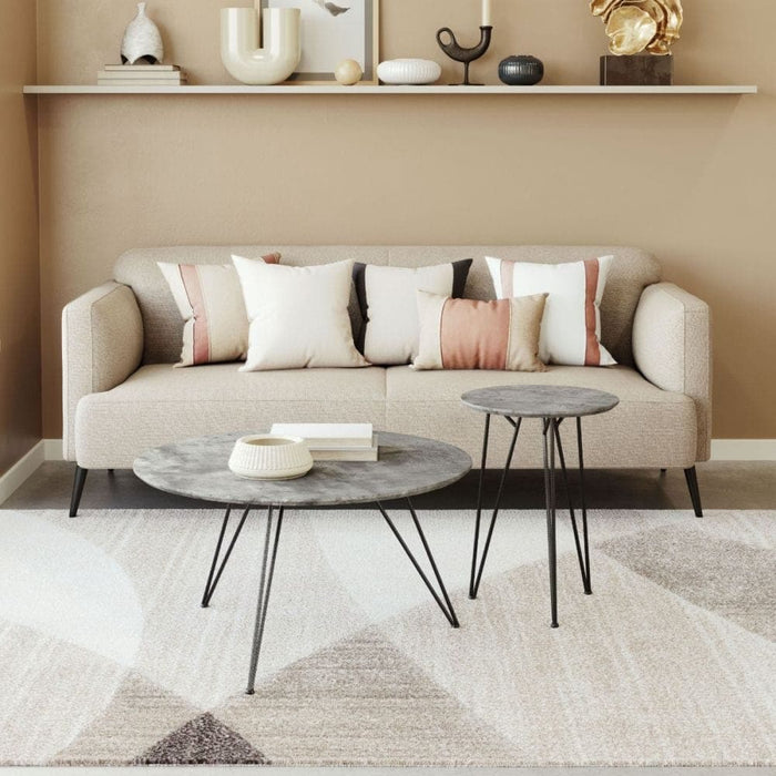 Kerris Coffee Table Set Gray & Black | Bohemian Home Decor