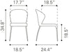 Dining Chair Oulu Dining Chair (Set of 4) Graphite, Chrome -Free Shipping by Bohemian Home Decor