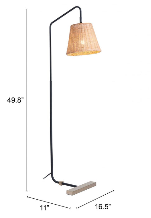 Floor Lamp Malone Floor Lamp Natural Natural, Black, Copper -Free Shipping by Bohemian Home Decor
