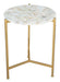 Side Table Haru Side Table White & Gold White, Gold -Free Shipping by Bohemian Home Decor