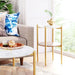 Mina Marble Side Table White & Gold | Bohemian Home Decor