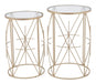 Set of 2 Hadrian Side Tables Gold | Bohemian Home Decor