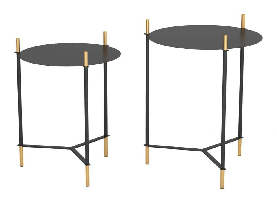 Set of 2 Jerry Side Tables Black & Gold | Bohemian Home Decor