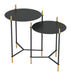Set of 2 Jerry Side Tables Black & Gold | Bohemian Home Decor