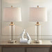 Clarity Glass Cylinder Table Lamp Set of 2 | Bohemian Home Decor