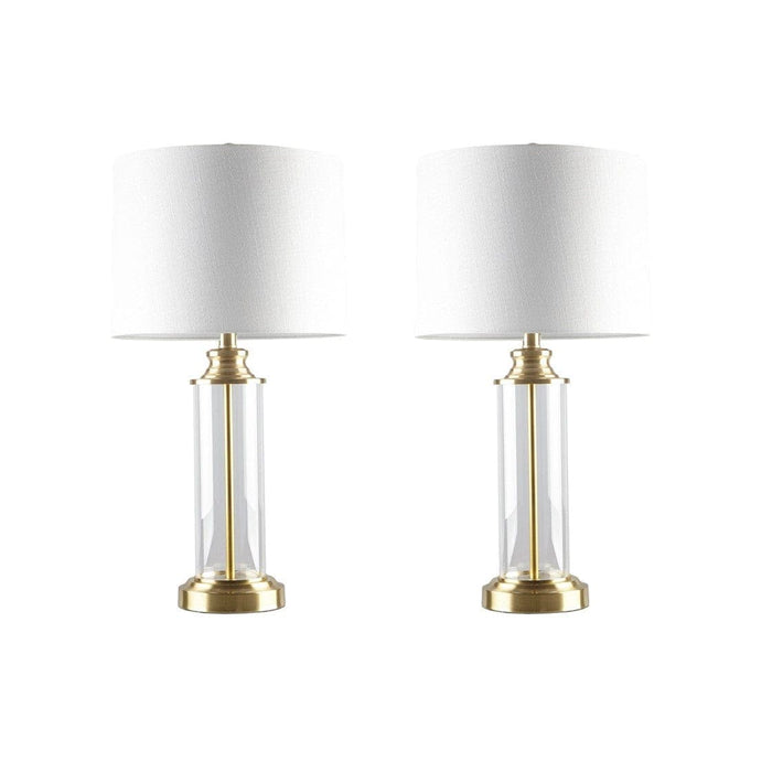 Clarity Glass Cylinder Table Lamp Set of 2 | Bohemian Home Decor