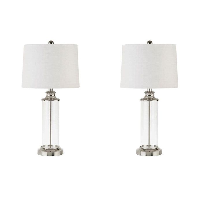 Clarity Glass Cylinder Table Lamp Set of 2 | Bohemian Home Decor