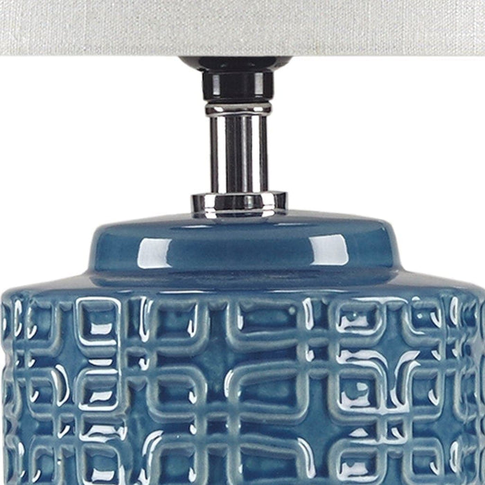 Jayda Geometric Ceramic Table Lamp | Bohemian Home Decor