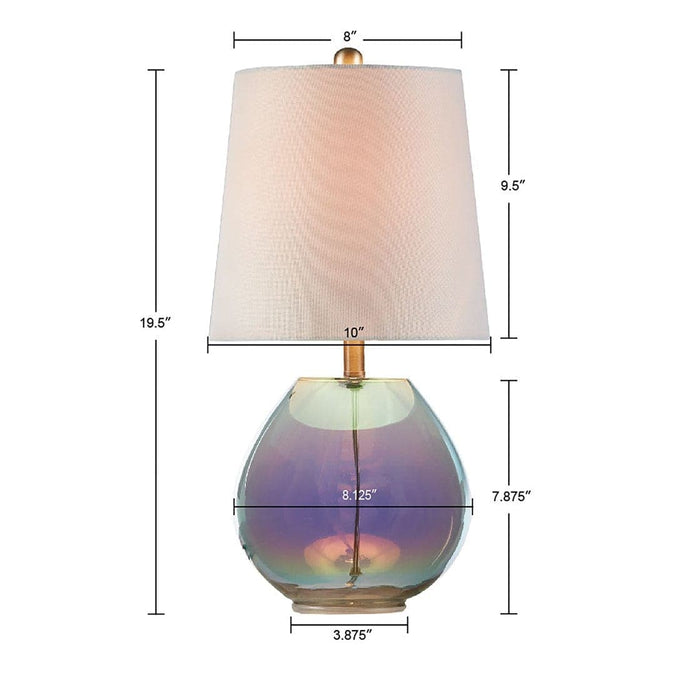 Table Lamp Ranier Iridescent Glass Table Lamp Green -Free Shipping by Bohemian Home Decor