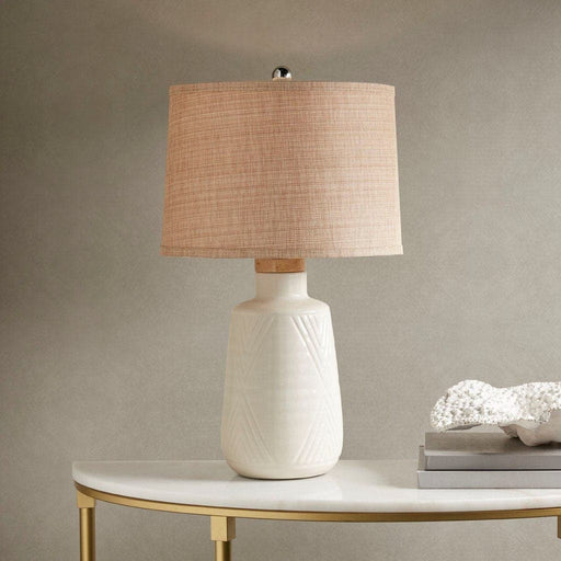 Tate Boho Textured Ceramic Table Lamp | Bohemian Home Decor